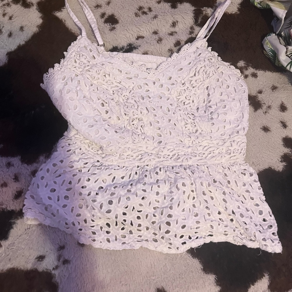 White Lace Sleeveless Top
